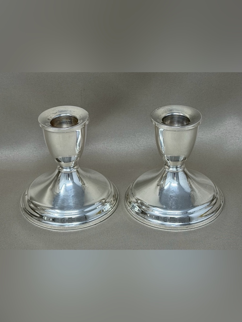 Vintage Duchin Creation Sterling Silver Weighted Candlesticks Pair